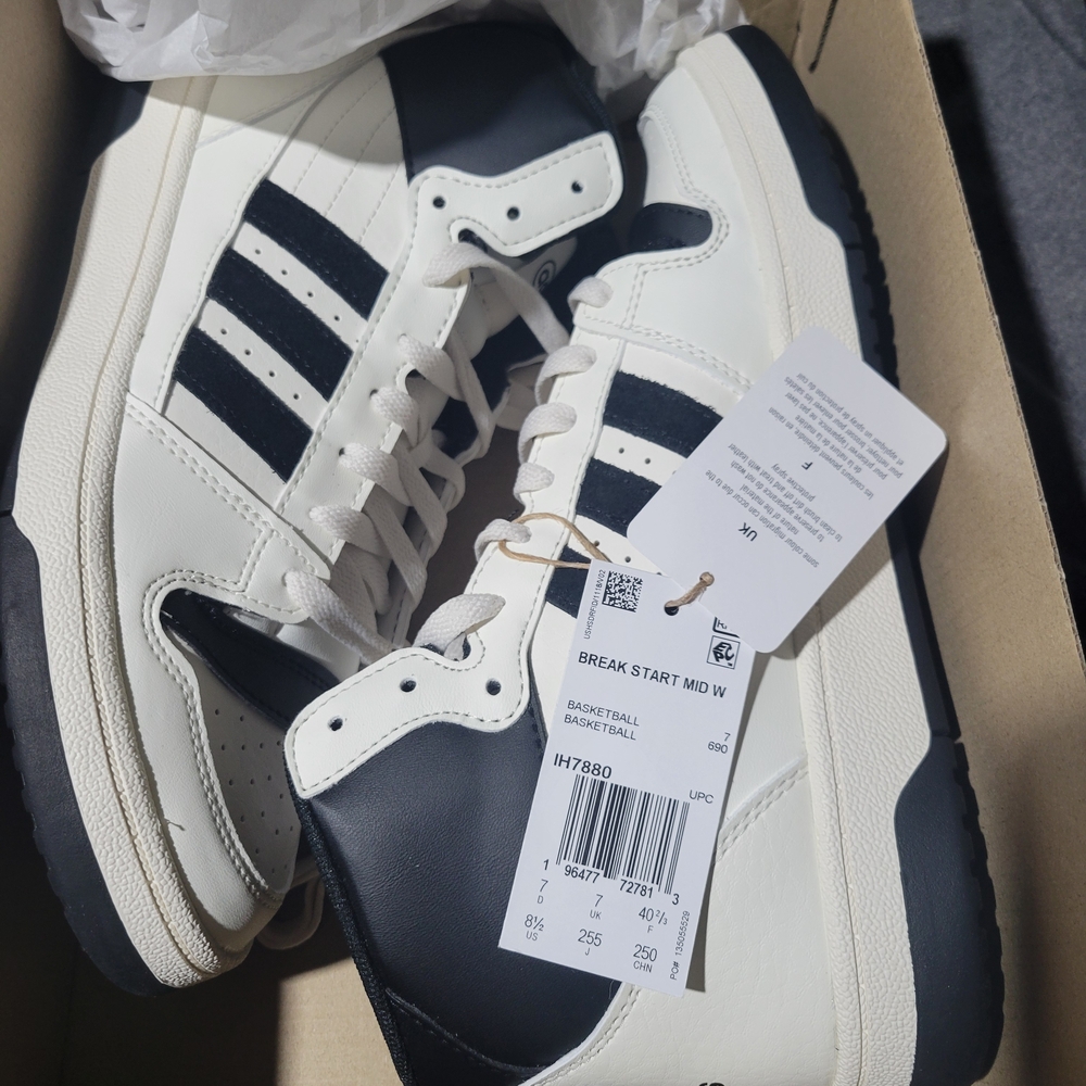 Adidas Men's Black and White Mid Sneakers